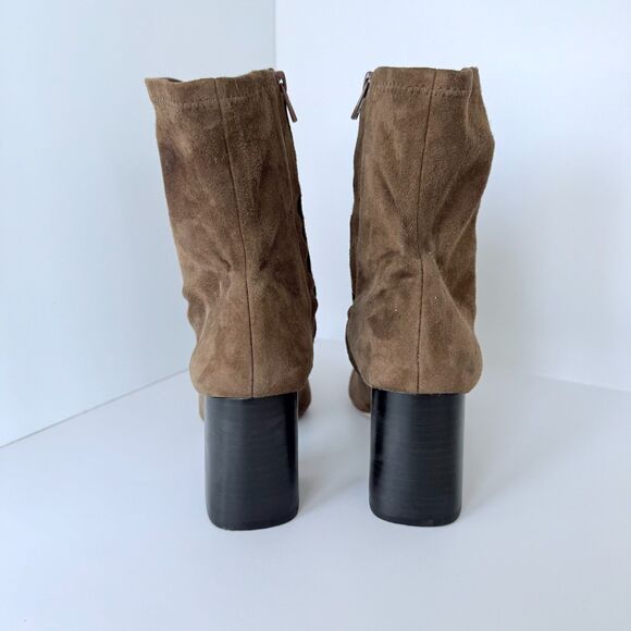 EUC Loeffler Randall Womens Elise Slim Ankle Bootie in Medium Brown Suede Size 8 - Picture 7 of 10